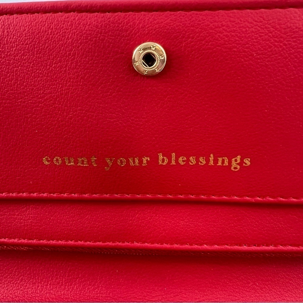 Origami Owl Red “Count Your Blessings” Snap Closure Wallet - Picture 6 of 13